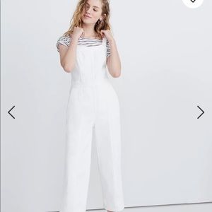Madewell white denim jumpsuit